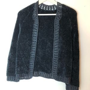Tal Saunders Vintage Open Front Cardigan Black